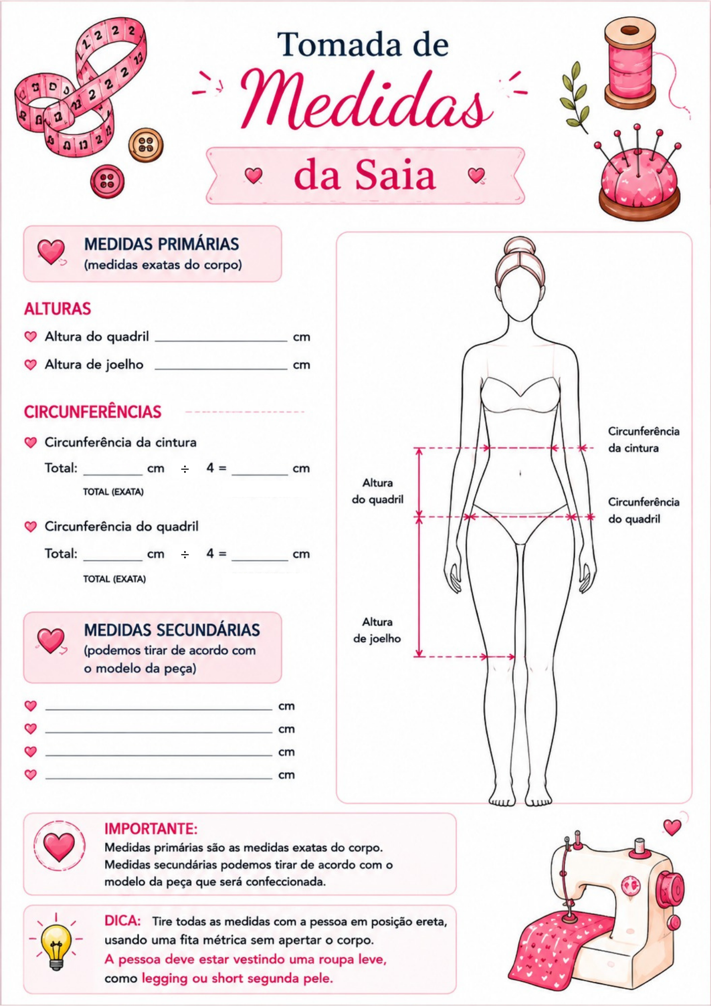Tomada de Medidas da Saia