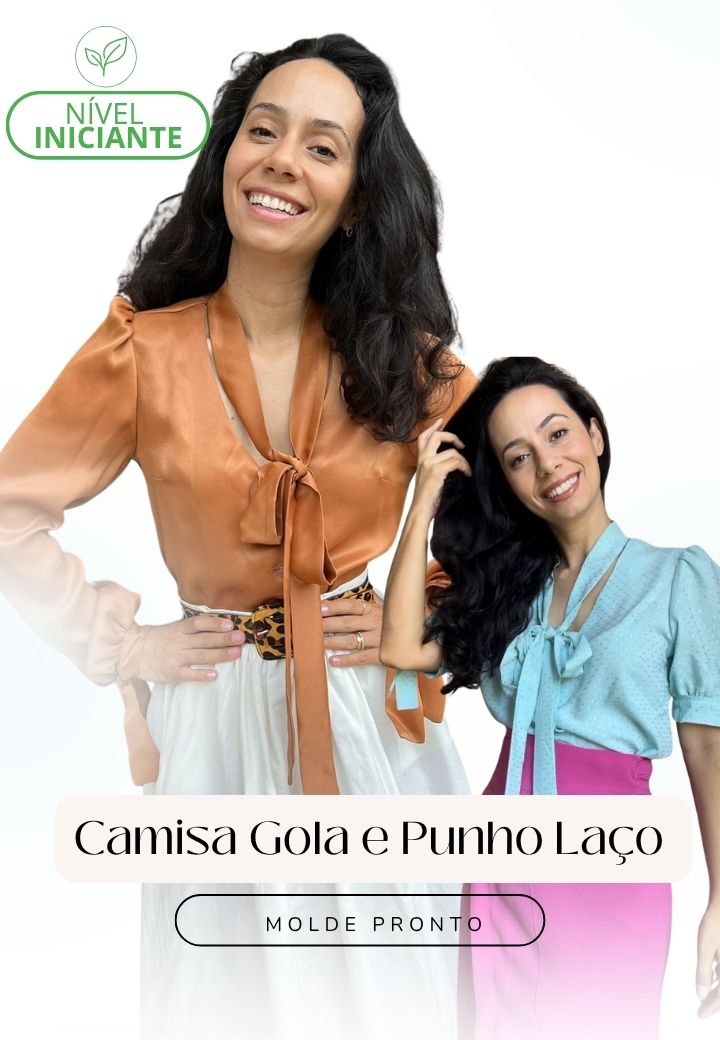 Camisa Gola e Punho Laço